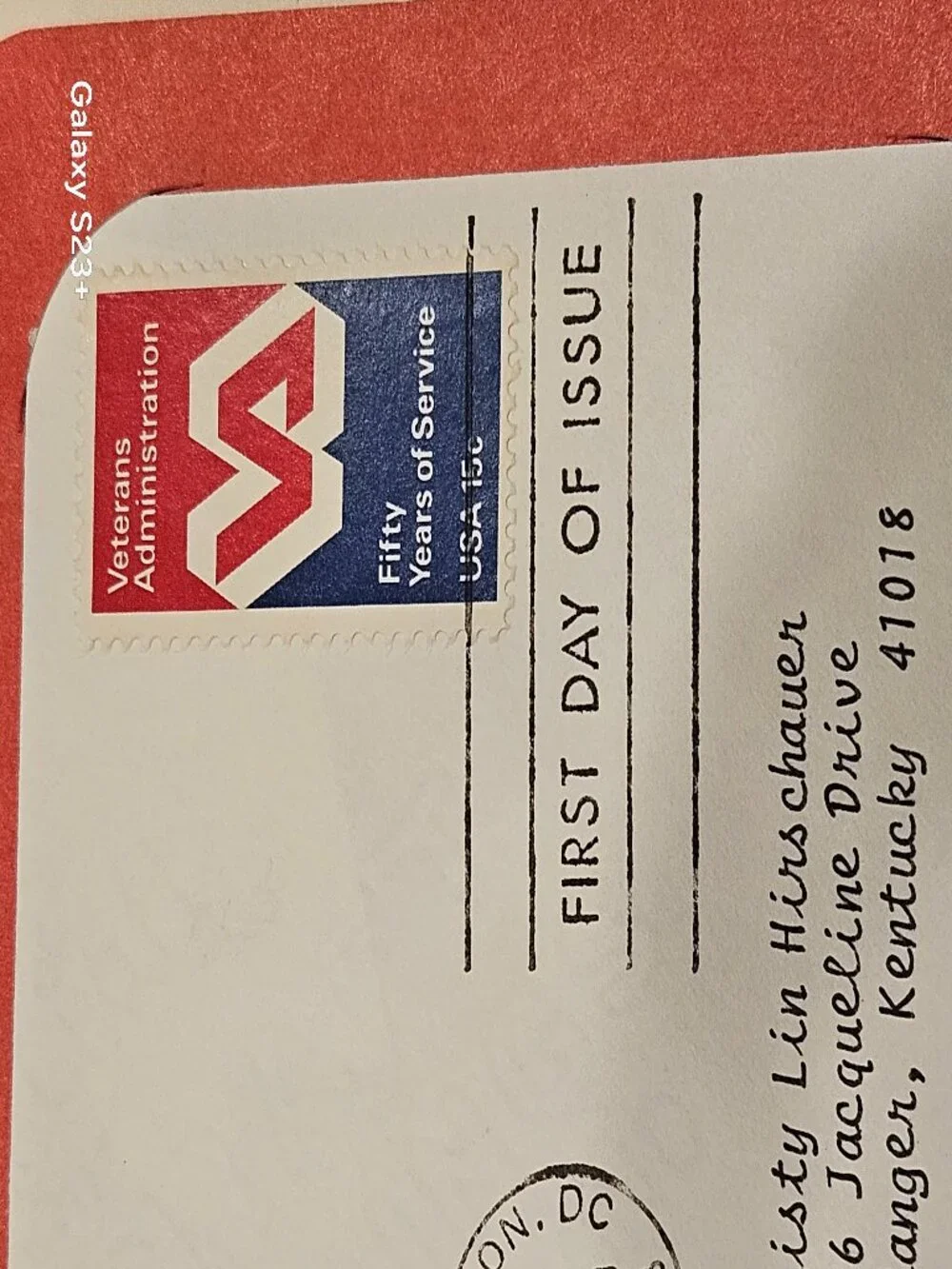 RARE COLLECTIBLE USPS 1ST DAY ISSUE COVER VETERANS ADMINISTRATION VA STAMP FDC